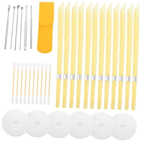 DEARMAMY 2sets Per Orecchie Kit Con Strumenti Per Rimozione Cerume e Piastra Protettiva Soluzione Aromaterapia Per Orecchie Adulti