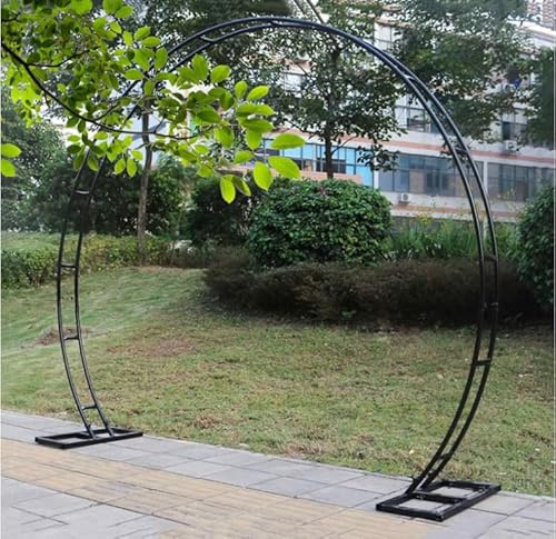 Stabiler Metall-Hochzeitsbogen, runder Gartenpavillon mit rostbeständigem Boden, perfekter runder Hintergrund für Partys und Veranstaltungen, Mondtor-Dekoration (Größe:2 x 2,4 m)