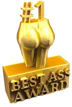 Ornamento trofeo in resina d'oro - Figura decorativa del premio Best Ass Award, ornamenti per la casa robusti e non deformanti | Design creativo con scenario espositivo per camera da letto soggiorno