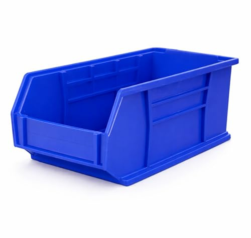 Trimming Shop Lot de 5 bacs de rangement ouverts en plastique pour économiser de l'espace – Boîte de rangement empilable et robuste pour atelier, garage, entrepôt, magasin de détail, bureau et maison