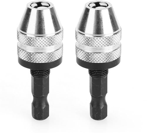 Topiky 2 Portabrocas sin Llave para Controlador de Impacto, Portabrocas de Vástago Hexagonal de 1/4 Pulgadas, Convertidor de Rápido, Adaptador de Broca de Extensión, sin Llave, Convertidor de