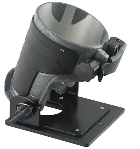 Feeshoppher 65 mm Oberfräsen-Neigungsbasis, Aluminiumlegierung, verstellbar -30 ° bis +45 °, für RT0700C DRT50 3709 370 Holzbearbeitung, Trimmen, Fräsen, Nuten, Schnitzen und Laminatschneiden mit