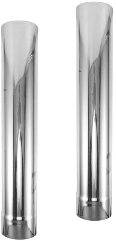 SHINEOFI Kit 2 Tubi Canna Fumaria in Acciaio Inox 7,5x43 Cm per Stufa a Legna da Campeggio, Tubo di Scarico Resistente alle Alte Temperature, Accessori per Riscaldamento Esterno e