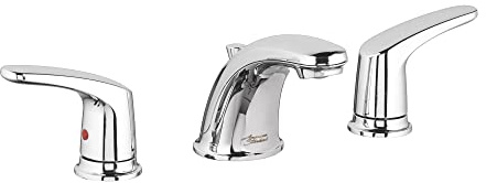 American Standard 7075800.002 Colony Pro 8 in. Widespread 2-Handle Low-Arc Bathroom Faucet with Pop-Up Drain Assembly, 1.2 GPM, Polished Chrome