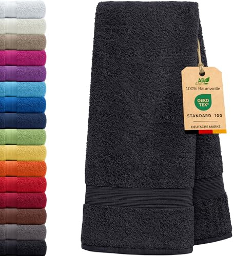AR Line Arizona Saunatuch 100x200 cm XXL – 100% Baumwolle, 500 g/m² Frottier, extra groß, weich & saugstark, für Sauna, Strand & Wellness, in Farbe: Schwarz