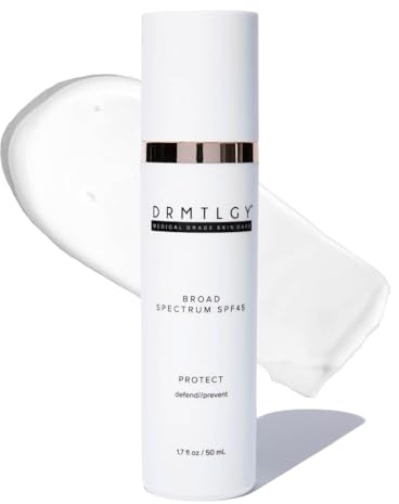 DRMTLGY SmrtSun Broad Spectrum SPF 45 Anti-Aging Sunscreen – Hybrid Zinc Oxide UV Protection with Hyaluronic Acid & Niacinamide – Lightweight, Non-Greasy, Fragrance-Free Face Sunscreen – 1.7 oz