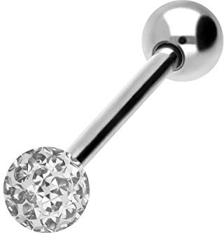 PIERCINGLINE Titan Barbell | EPOXY & TITAN KUGEL | Piercing Stab Brust Zunge | Farb- & Größenauswahl