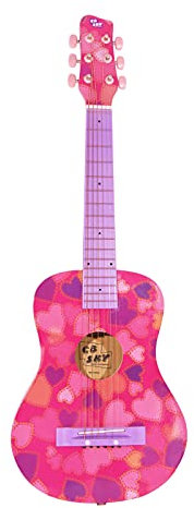 CB SKY 30-inch Junior/Student Acoustic Guitar Pink/Beginner/Kids (PINK HEART)