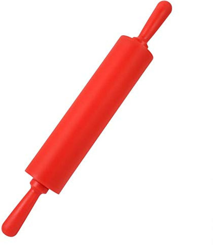Nudelholz aus Silikon, Antihaft-Oberfläche Silikon-Teigrollen Küche Backstift zum Herstellen von Teig, Brot und Pizza, 11,8 Zoll, spülmaschinenfest(Red)