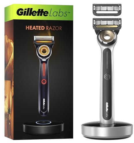 Gillette Labs - Maquinilla de afeitar húmeda para hombre con limpieza, 1 mango, 1 hoja, regalo, base magnética premium