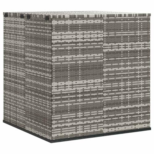 vidaXL Garten Kissenbox Auflagenbox Gartenbox Aufbewahrungsbox Kissentruhe Gartentruhe Gerätetruhe Kiste Box PE Rattan 100x97,5x104cm Grau