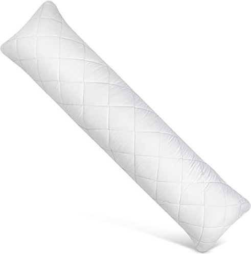 Utopia Bedding gestepptes Körperkissen, 40x145 cm Schwangerschafts- und Umstandskissen, Seitenschläferkissen, weiche Polyesterfüllung (Weiß)