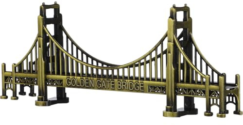 Beavorty Golden Gate Bridge Modell Dekoratives Brückenmodell Für Tisch Retro Desktop-Verzierung Aus Metall Für Wohnzimmer Büro Schlafzimmer Esszimmer Und Partys