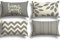 ZWJD Juego de 4 fundas de cojín de 30 x 50 cm, decoración de exterior, fundas de lino para dormitorio, sofá, silla, cama, jardín (30 x 50 cm, gris)