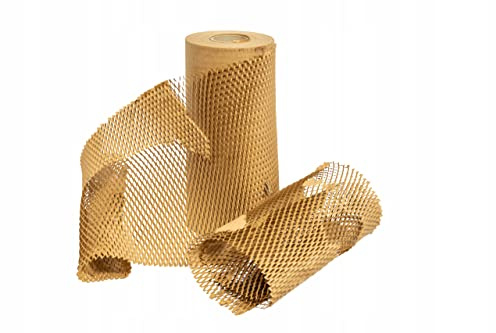 OliveBird Nido de Abeja 30cmx100 Metros (30m²) Rollo de Papel Kraft para Embalaje y Mudanzas