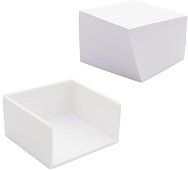 Non Sticky Notes, 500pcs White Memo Pad in Cube, 3x3 Inch Note Holder and Blank Note Paper for Home School Office