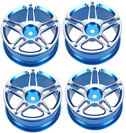 Toyvian 4 Stück 1,9 Zoll Metall Nabenteile Drift Crawler Radnaben Rc 1:10 Offroad Autozubehör Verschleißfestes Blaues Felgen Für Rc Rennwagen