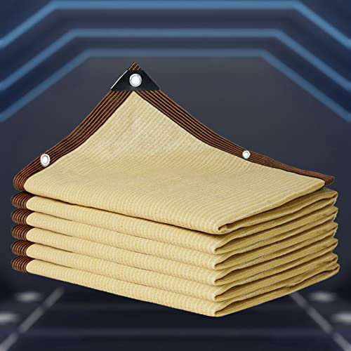 Toile d'ombrage 5x4 Filet d'ombrage Serre Anti-UV 90% Voile d'ombrage 4x5 Exterieur Tissu Perméable Rectangulaire, Bâche en Maille Serre, Pergola, Garage,beige-3x5m