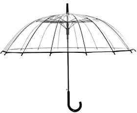 Golfschirme Halbautomatischer Transparenter Regenschirm Zum Schutz Vor Wind Und Regen Regenschirm Mit Langem Griff Und Klarem Sichtfeld Familien Regenschirm ( Color : Transparent , Size : 223INCH )