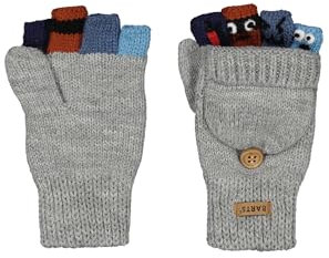 Barts Kids Puppeteer Bumgloves Grau - Warme Bequeme Kinder Handschuhe, Größe 4 - Farbe Heather Grey