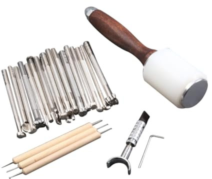 STOBOK 25st Nähzeug Aus Leder Bausätze Handwerkszeug Aus Leder Lederbearbeitungswerkzeug Lederarbeitszeug Ledernahtwerkzeuge Lederwerkzeuge Und -bedarf Prägestift Bambus Kunst Aus Leder