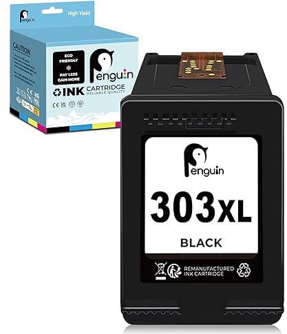 Penguin 303 XL (1 Schwarz) Ersatz-Tintenpatrone für wiederaufbereitete Druckerpatronen für HP 303xl zur Verwendung mit Envy Photo 6220 6230 6234 6252 6255 6258 7100 7820 7834 7155 7865 Tango Tango