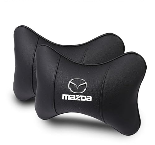 MMHGFIR Auto Nackenkissen für Kopfstütze, für Mazda MS 3 5 6 CX3 CX5 ATENZA Axela CX8 CX9 CX5 CX30 Autokissen Aus Leder Und Memory Foam, Reisekissen Zur Nackenstütze,Bequemes/Atmungsaktives,A