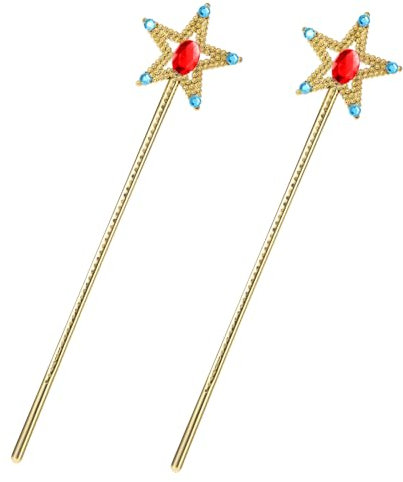 ZEYIYER Zauberstab Kinder 2 Stück, Feenstab Edelstein Glitzer Mädchen Prinzessin-Stab, Stern Fee Zauberstab zum Kostüm Kostüm Requisiten Cosplay Dekoration