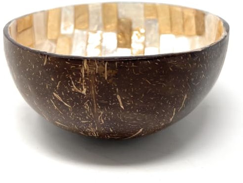Trintura Cuenco decorativo de coco nacarado – Cuenco decorativo para llaves – Cuenco moderno para aperitivos de madera