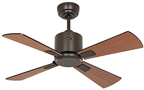 CasaFan Ventilateur de plafond 949001W Eco Neo III 92 cm avec moteur wifi bronze / pales réversibles noir et teck