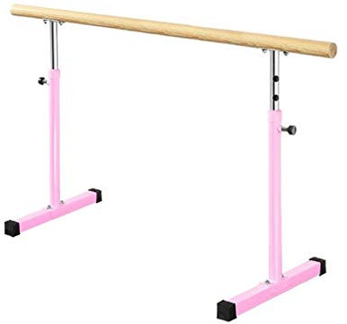ISCBAFYX Tanzstange, Ballettstange, Ballettstange, freistehend und tragbar, pulverbeschichtete Stahlrohre mit Holzoptik für Übungen, ausziehbar für Tanz und Balance (Rosa 1,5 m) (Rosa 1 m) (Rosa 1 m)
