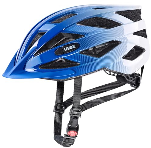 uvex air wing - lätt allroundhjälm för kvinnor och män - individuell justerbar passform - utbyggbar med LED-ljus - cobalt white - 56-60 cm