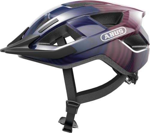 ABUS Aduro 3.0 LED cykelhjälm - sportig cityhjälm i snygg design för vardags- och sportturer - med bakljus - för dam och herr - storlek M, lila