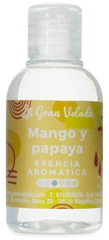 Mango och papaya aromatisk essens: Intensiv och uppfriskande doft för parfymer, kosmetika och ljus | koncentrerad formel, professionell användning | tillgänglig | 50 ml