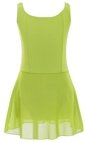 dPois Maillot de Ballet para Niña sin Manga Gimnasia Leotardo de Algodón vestido de Ballet Body Clásico Ropa de Danza Ballet Patinaje Artistico Verde 7-8 años