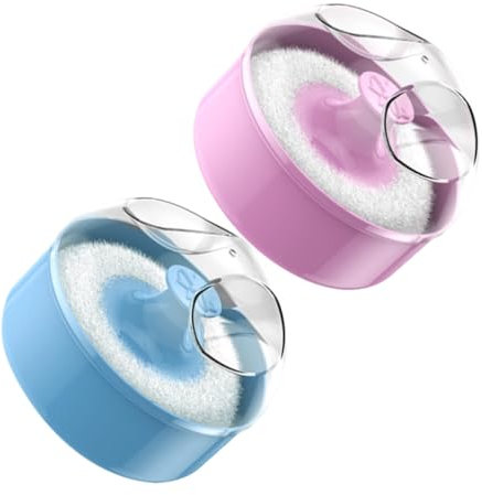Beaupretty 2stücke Flauschige Puderquaste Für Babypuder Runde Make-up-puderquaste Mit Griff Gepresste Puderquaste in Beautybox Für Gesichtspuder Und Körperpuder Babypuder-applikator