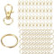 Lot de 100 mousquetons avec articulation pivotante - Pour le bricolage et le bricolage - Doré
