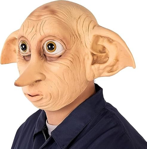 Farango Dobby Elf Ears Latex Mask – Realistic Full Head Costume Prop for Halloween, Cosplay & Masquerade – Durable & Non-Toxic for Adults & Kids