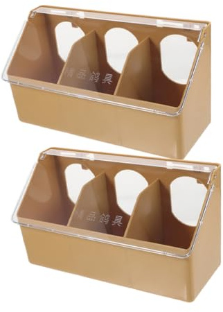HYTROVE 2pcs Coffee Plastic Bird Feeder for Parrot and Pigeon, Easy to Clean and Wear-resistant Feeding Container for Bird Feeding in Cages