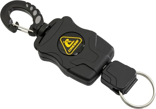 Cressi Mini Rectractable Lanyard - Mini Retractor Automático, para Buceo y BCD, Negro, Talla Única, Unisex