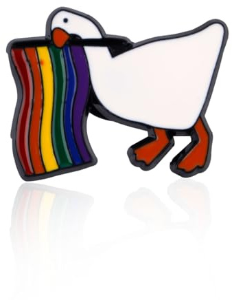 Mikovivi Lustige LGBTQ-Anstecknadel, Emaille-Anstecker mit Regenbogenflagge und Gans Transgender Lesbisch Bisexuell Gay Pride Ally Brosche Schmuckgeschenk für Männer Frauen Kleider Anzüge
