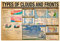 KWQDOZF Cartelli in metallo con informazioni meteorologiche, tipi di nuvole e fronti, poster di lettura, targhe guida per meteorologi, decorazioni da parete per casa, ufficio, 12x18 pollici