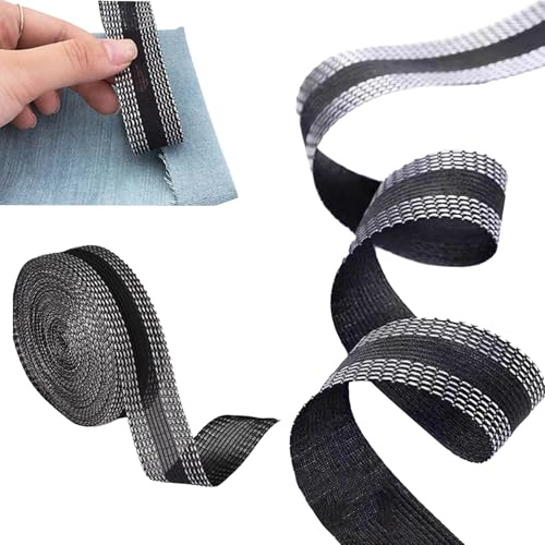 Ceeyoll 10m Saumband Zum Aufbügeln, Hosenband Selbstklebend, Kleidung Aufbügeln Klebeband, Hosen Stoff Band Bügelband zum Kürzenvon Hosen für Kleidung Stoffe, für Säume Vorhang.
