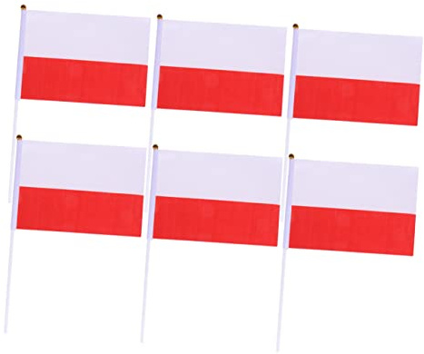 KONTONTY 50piezas Bandera De Polonia Ondeando Mano Banderas De Mano Para Decoración De Fiestas