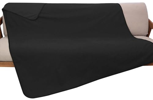 Catalonia Classy Vattentät sängfilt intimitet kärlek filt vattentät vuxen vattentät antifouling inkontinensfilt L 152 cm x 127 cm (60 x 50 tum), svart/svart)