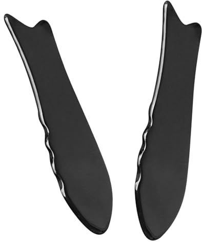 VALICLUD 2 St Gua Sha-instrument i Naturligt Oxhorn Fiskformad Ergonomisk Skrapplatta för Ansikte och Kropp Hållbar och Bärbar Massage för Spa och Fullkroppsterapi