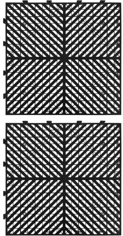 MUSISALY Dalles de Sol Modulaires Lot de 2 Antidérapantes en Plastique PP Système de Drainage Rapide, Design Emboîtable pour Chenil et Bord de Piscine Humide