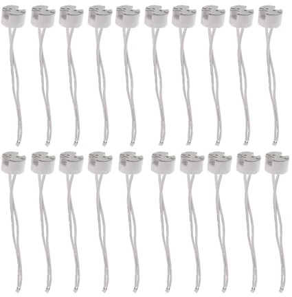 TWDRTDD 20 Pack of MR16 G5.3 Led Bulb Base Ceramic Socket,MR16 G5.3 Mr11 Lamp Holder for 12V Halogen & LED Bulb,Wire Connector Base Socket Adapter