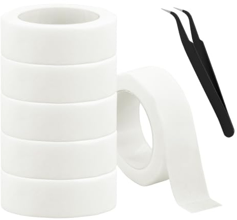 6 Rollos 55 Metros De Cinta Blanca Adhesiva Para Extensiones De PestañAs | Cinta Aislante De 1,27 cm, Tiras Para Extensiones De PestañAs, Herramientas Para Extensiones De PestañAs.