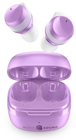 Music Sound - Flow - Auriculares Bluetooth intrauditivos inalámbricos - Tiempo de reproducción 25 H - Violeta